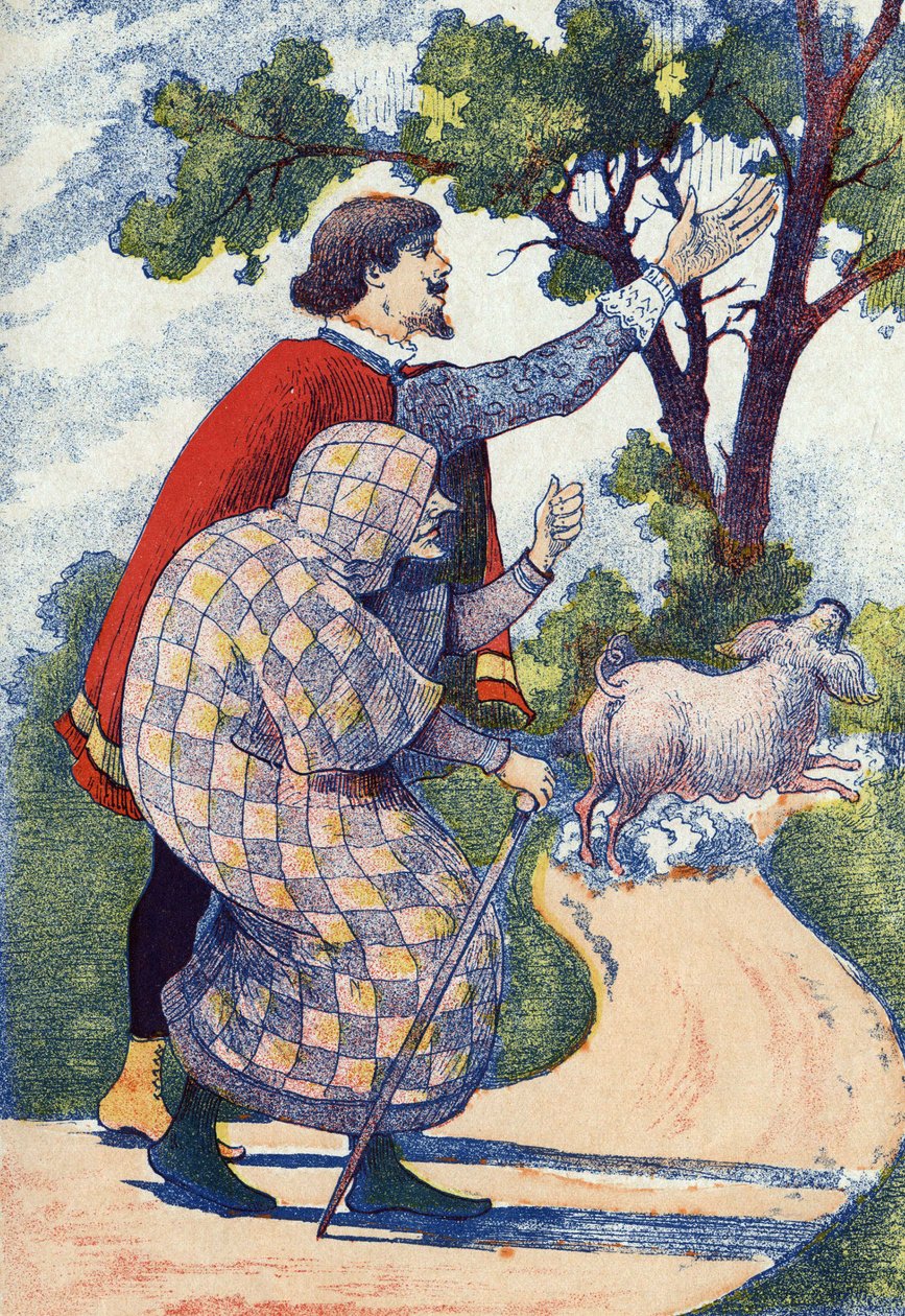 Öring bytte till sugga. Anonym illustration till sagan "L