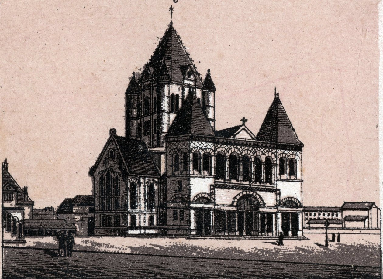 Trinity Church i New York, USA i "The world illustrates 168 views" Odaterat (sent 1800-tal) av Unknown artist