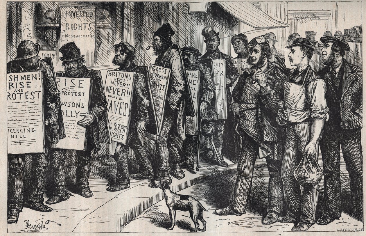 USA: protest på uppdrag av förbundet mot alkoholmissbruk 1875 av Unknown artist