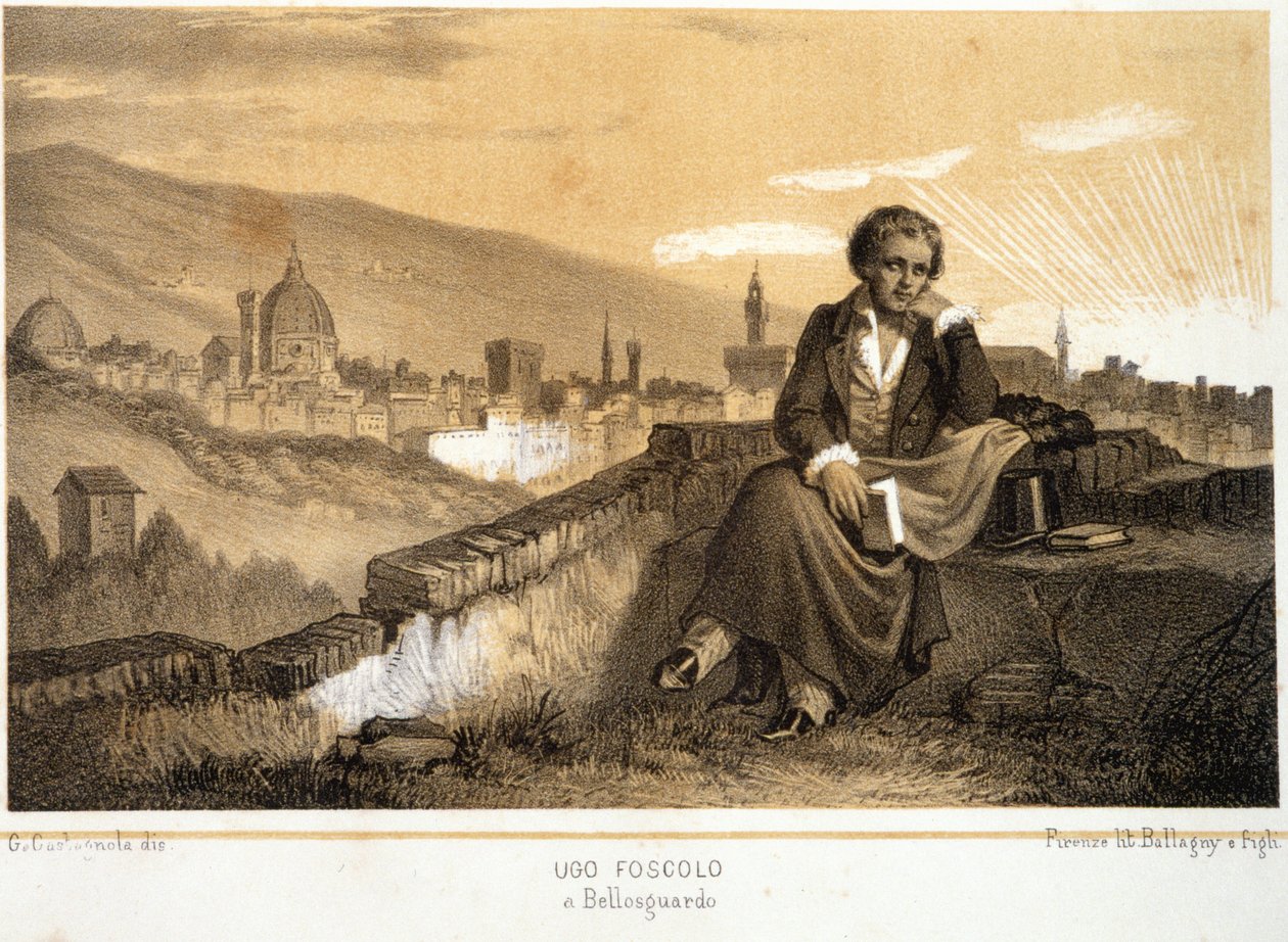 Ugo Foscolo (1778 - 1827), italiensk poet och romanförfattare, i Bellosgardo - i "" Storia d