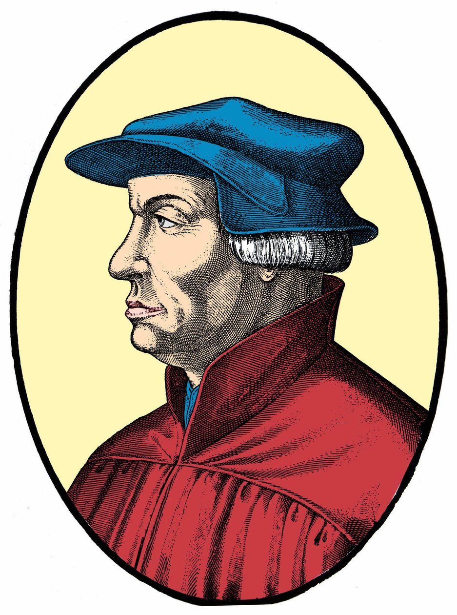 Ulrich eller Huldrych Zwingli (1484-1531), schweizisk religiös reformator. av Unknown artist