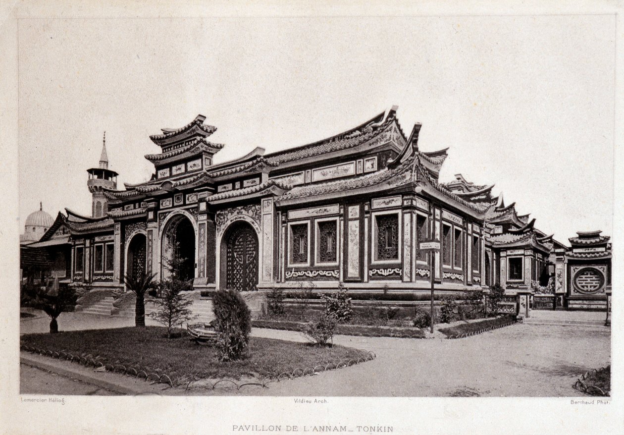Universell utställning i Paris 1889 - Annam Pavilion, Tonkin. av Unknown artist