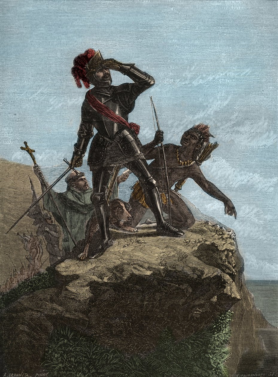 VASCO NUNEZ de BALBOA (1475-1519) - Spansk upptäcktsresande - Balboa upptäcker Stilla havet 1513 - Conquete de l