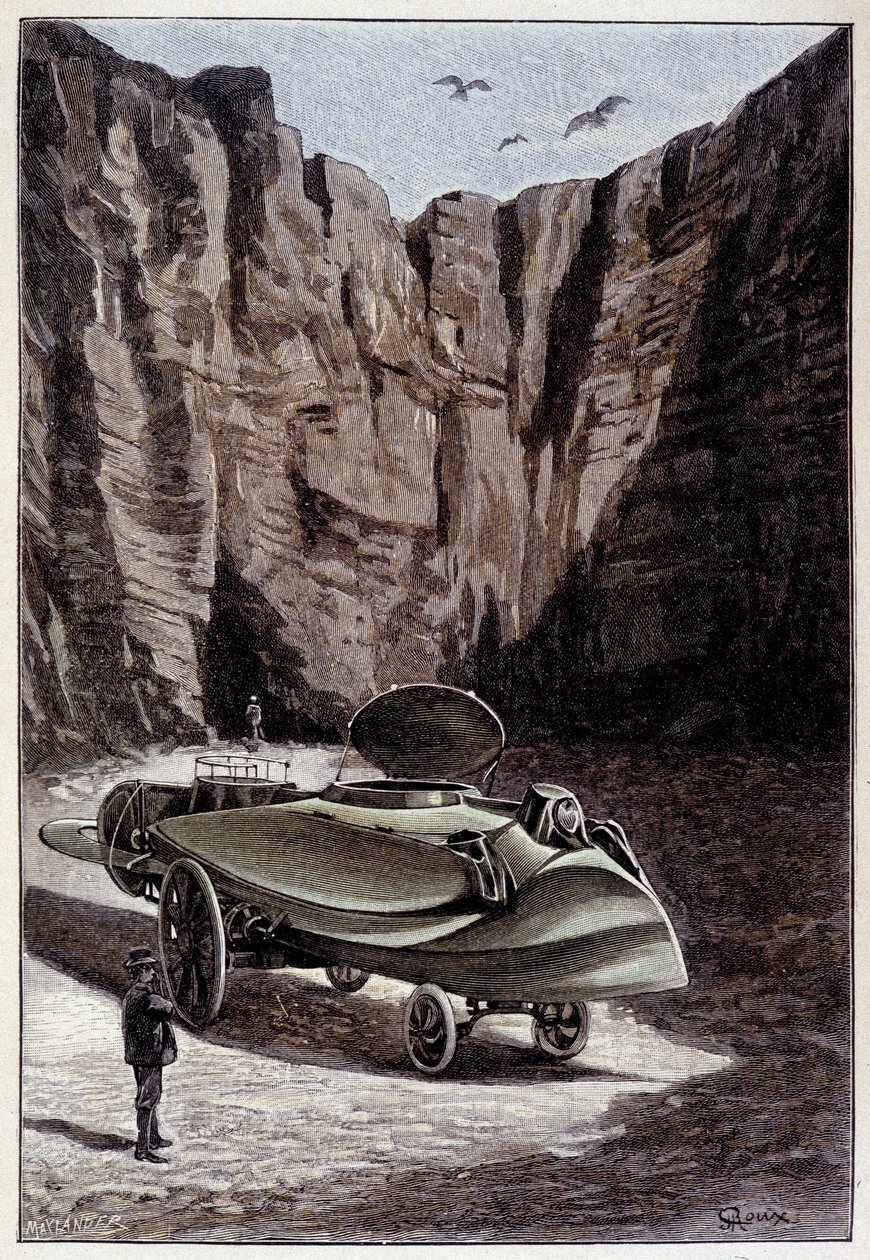 Fordon "" fusiforme"" - i "" The Master of the World"" av Jules Verne av Roux av Unknown artist