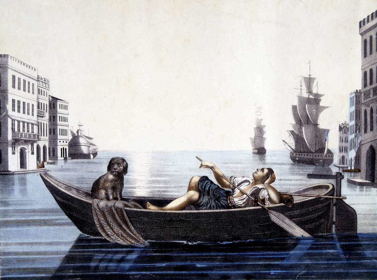 Venedig, på morgonen. 1800-talsgravyr. av Unknown artist