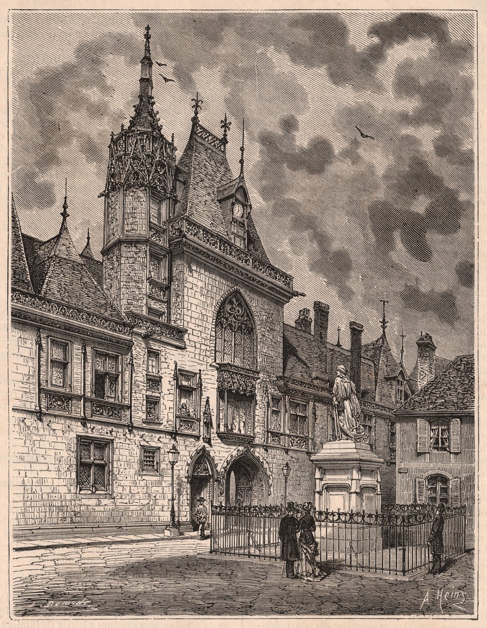 Utsikt från gatan i Palais Jacques Coeur i Bourges, Frankrike av Unknown