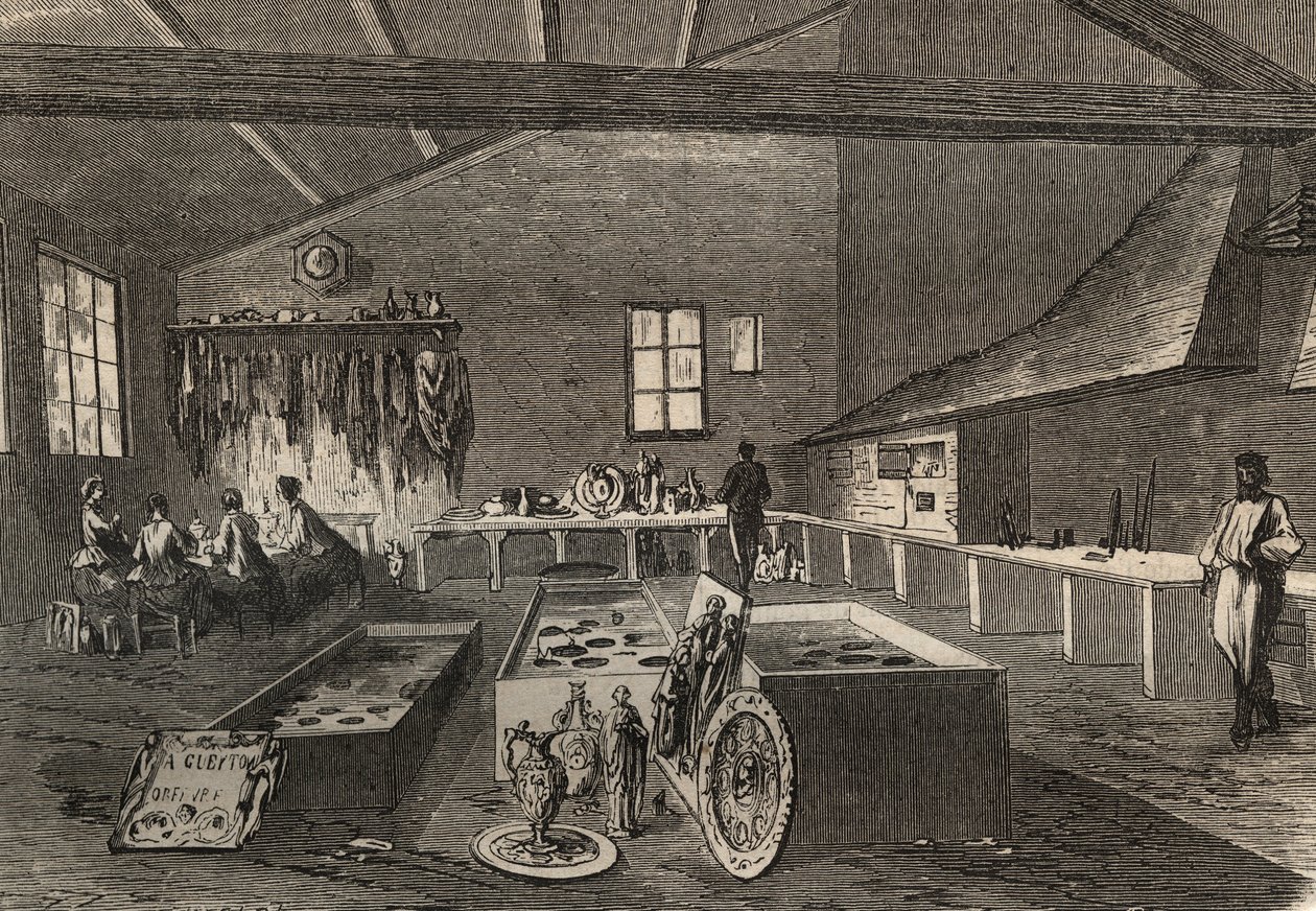 Utsikt över Mr Gueytons galvaniseringsverkstäder. av Unknown artist