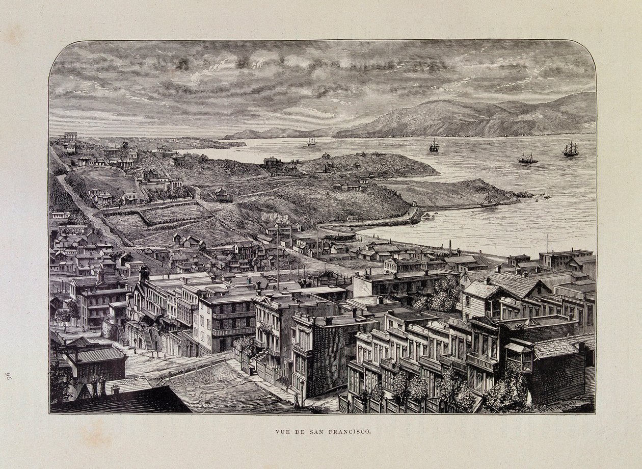 Utsikt över San Francisco på 1800-talet av Unknown artist