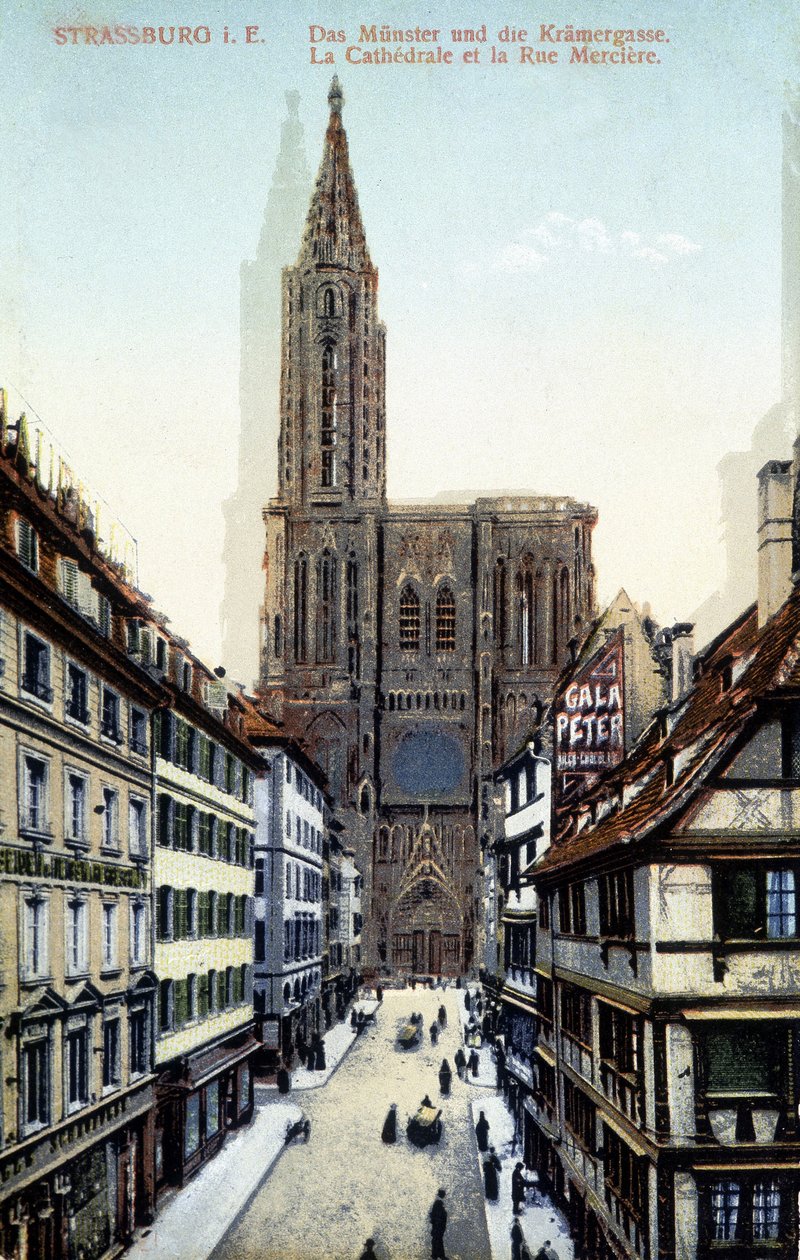 Utsikt över Strasbourgs katedral i slutet av 1800-talet av Unknown artist