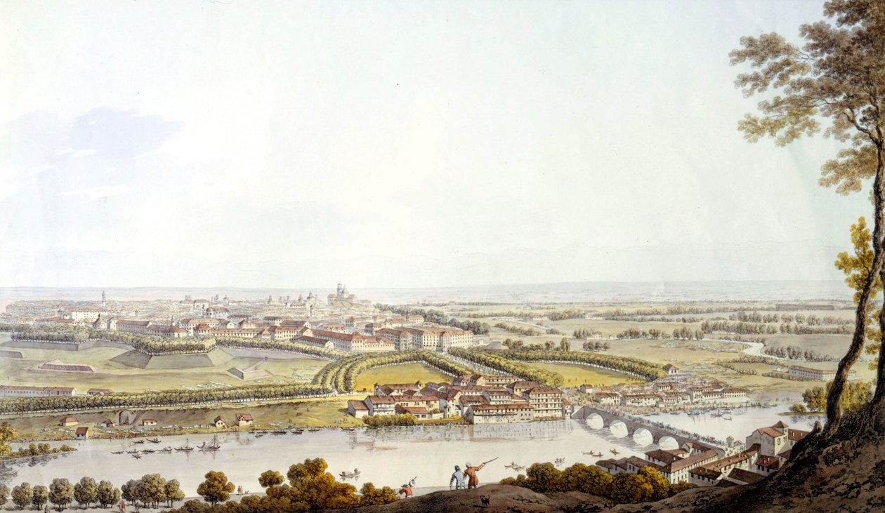 Utsikt över Turin. Gravyr 1810. av Unknown artist