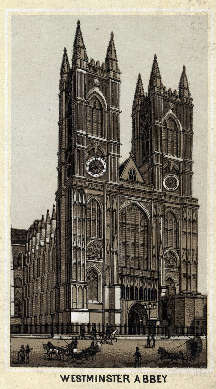 Vy över Westminster Abbey, London, England. av Unknown artist