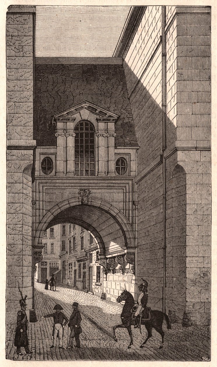 Vy över en renässansbyggnad från Henry II:s period på Nazareth Street i Paris, Frankrike av Unknown
