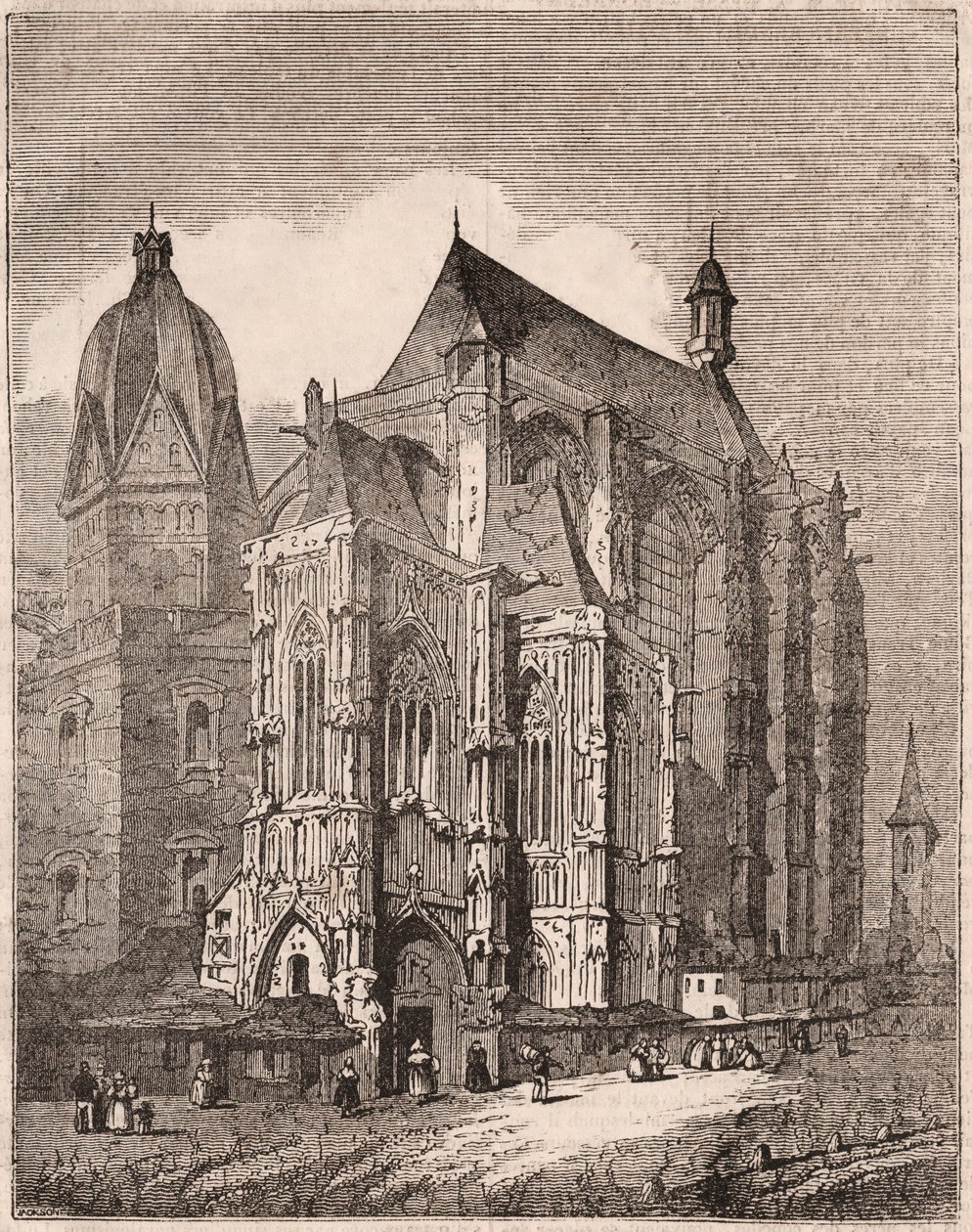 Utsikt över katedralen i Aachen, Rheinland-Westfalen, Tyskland av Unknown