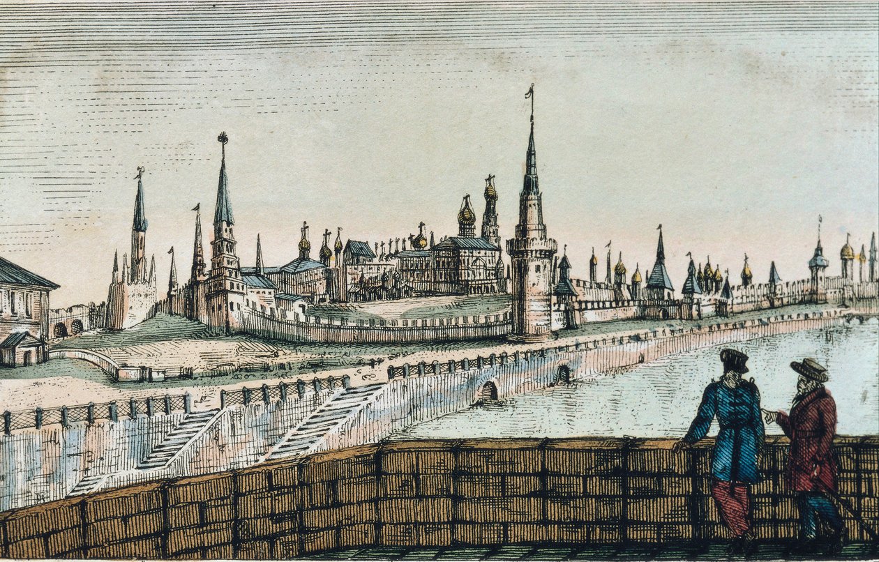 Utsikt över Kreml i Moskva, från "Resor" av Edouard de Montule av Unknown artist
