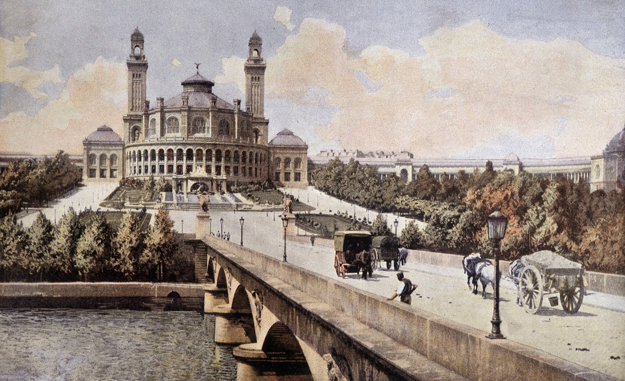 Utsikt över Palais du Trocadero (Paris) 1898. av Unknown artist