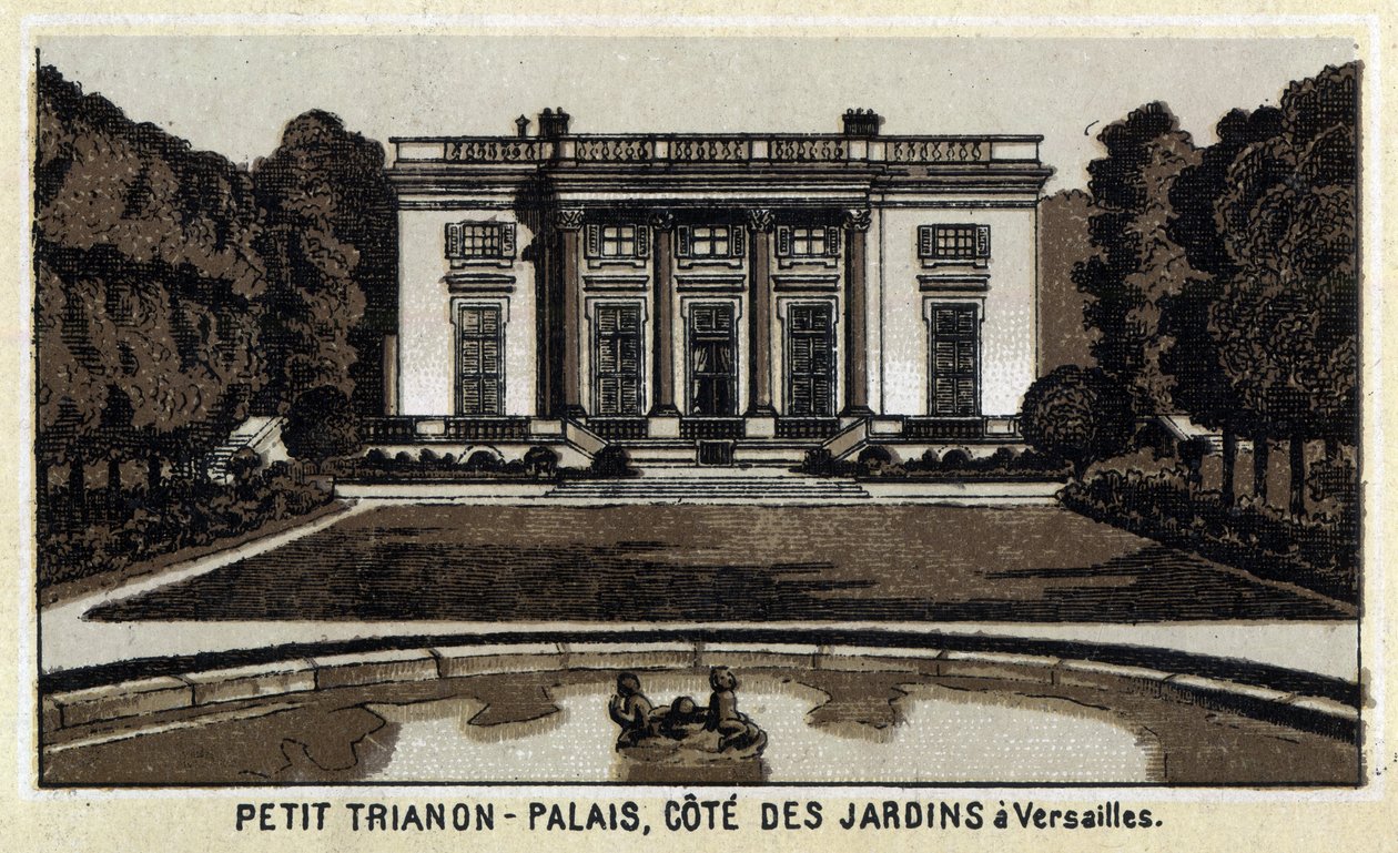 Utsikt över Peer Trianon i Versailles trädgårdar. av Unknown artist