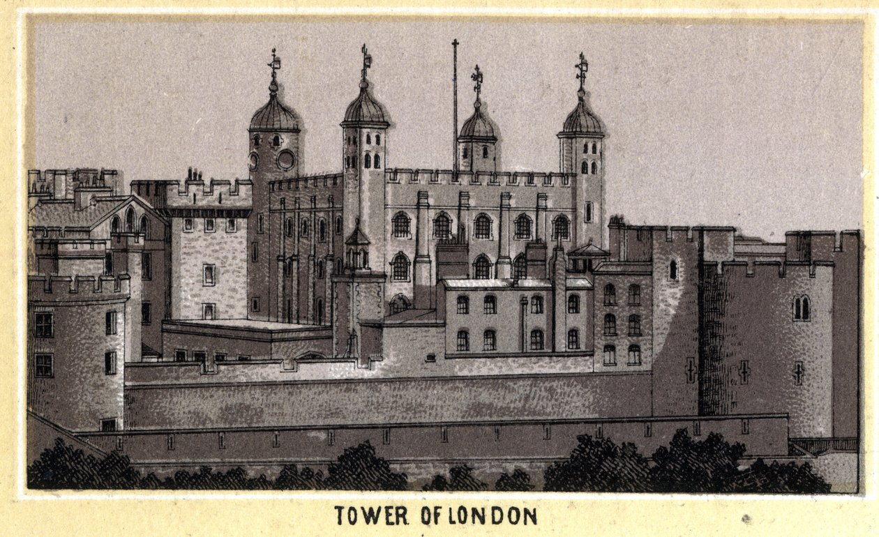 Utsikt över Tower of London, tidigare fängelse, England av Unknown artist
