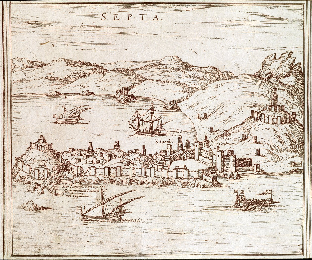 Utsikt över staden Ceuta av Unknown artist