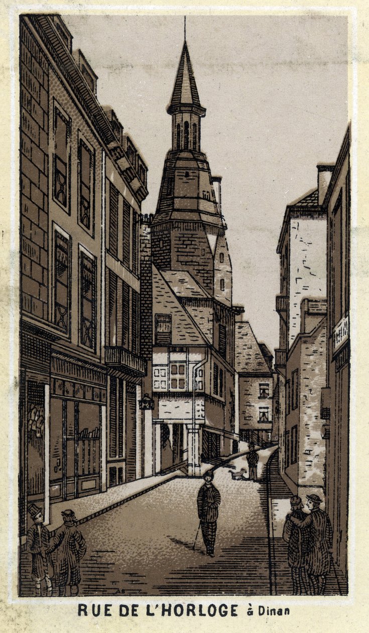 Utsikt över klockgatan i Dinan (Cotes-d