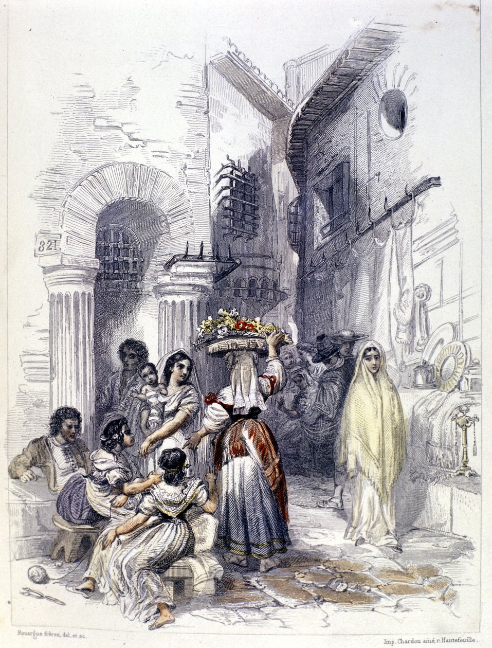 Utsikt över Roms getto 1830. av Unknown artist