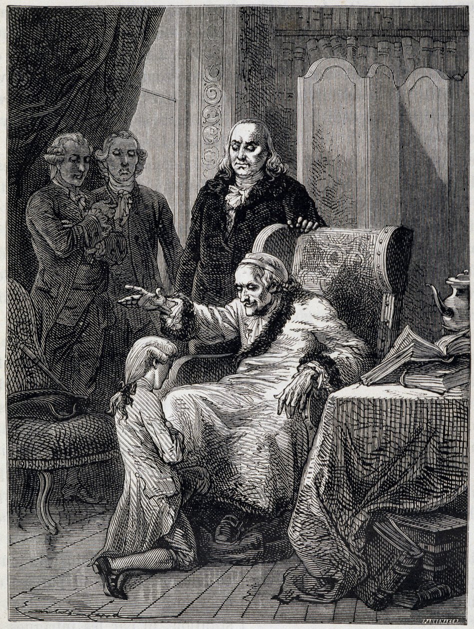Voltaire bänkar Franklins barnbarn - i "" L