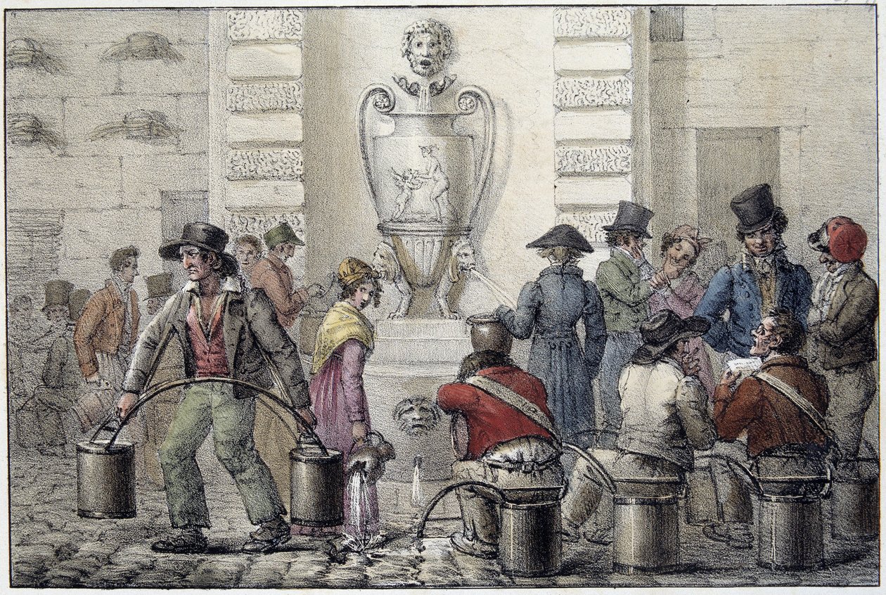 Vattenbärare vid fontänen av Unknown artist