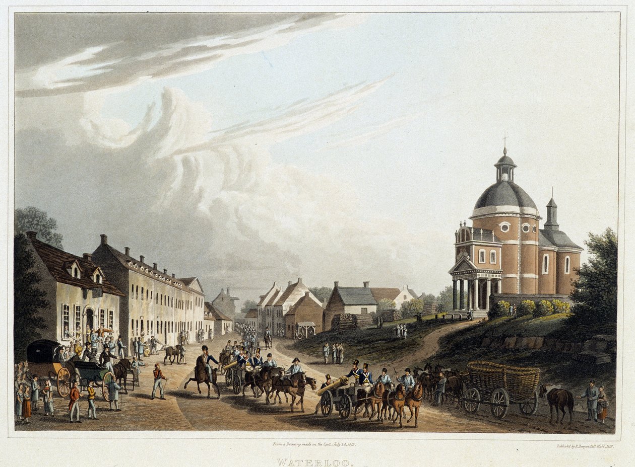Waterloo: konvoj av franska kanoner tillbaka från fronten, 24 juli av Unknown artist