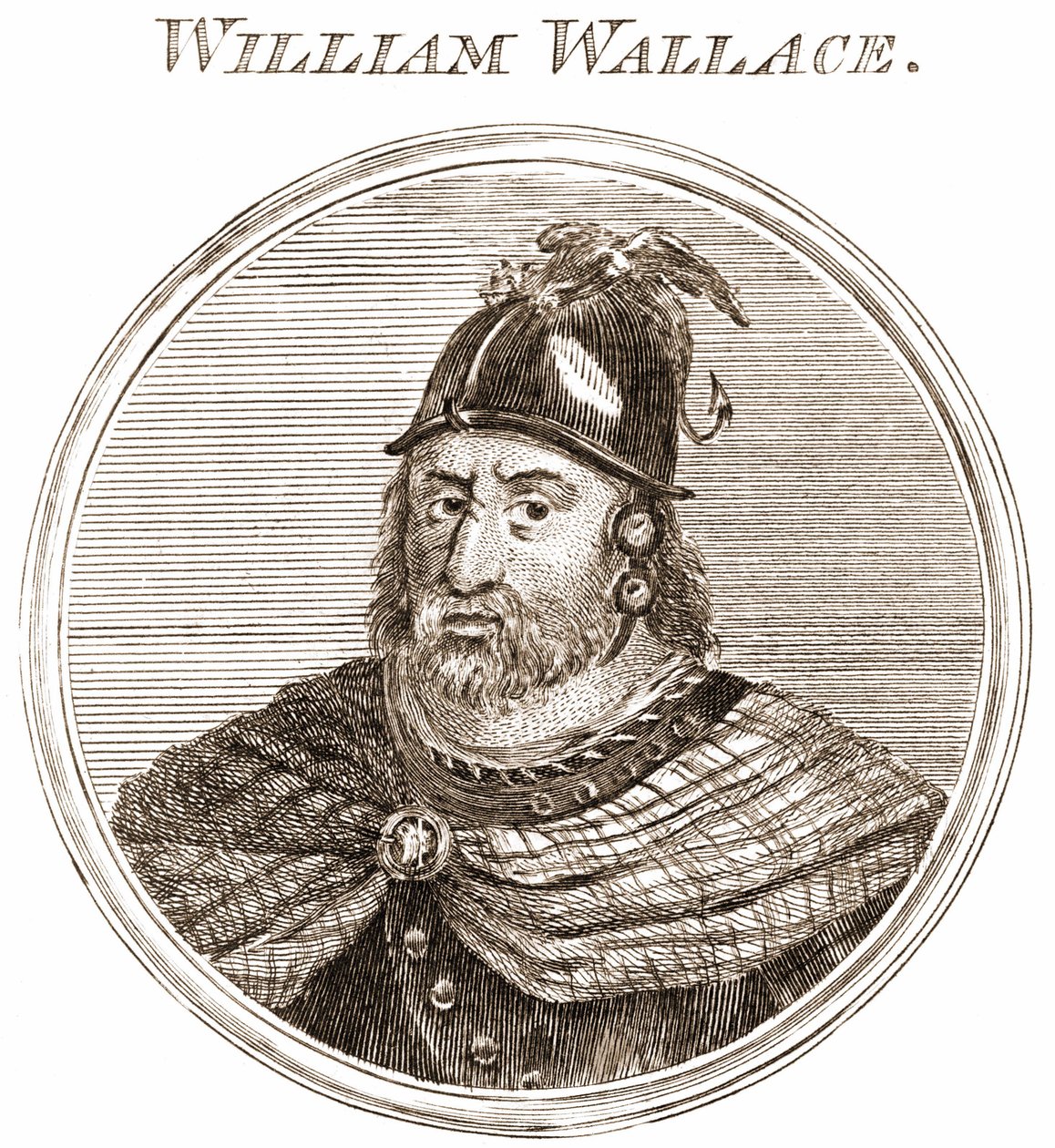 William Wallace. Skotsk kock 1270-1305. Gravyr 1800-talet av Unknown artist