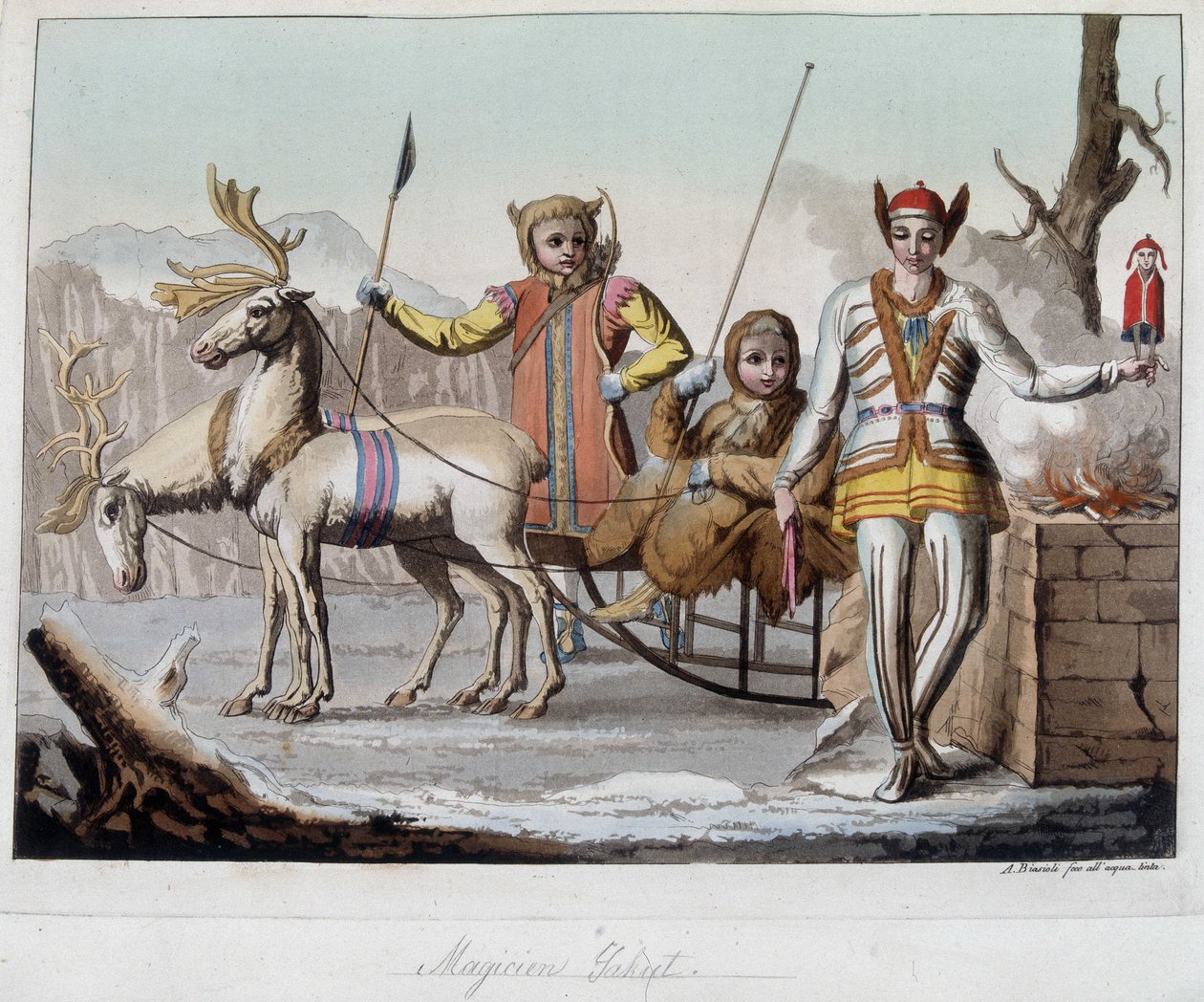 Trollkarlen Yakut, Sibirien. I ""Den gamla och moderna kostymen"" av Unknown artist