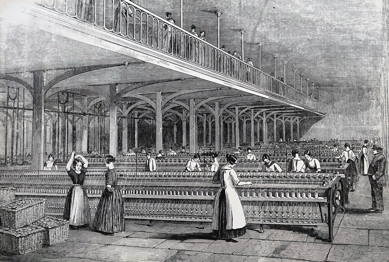 Kvinnor och barn arbetar under farliga förhållanden av Unknown artist