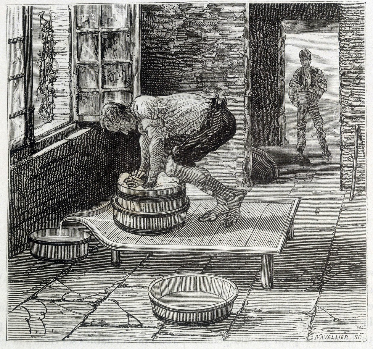 Verk av Tomme av en ostmakare från Auvergne - i "" Industrins underverk"" av Louis Figuier av Unknown artist