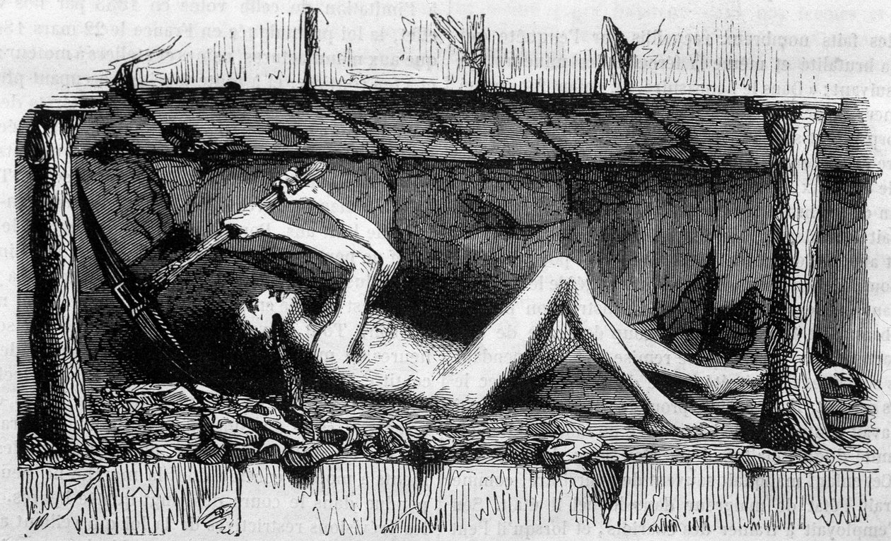 Ung man som arbetar i kolgruvorna i England av Unknown artist