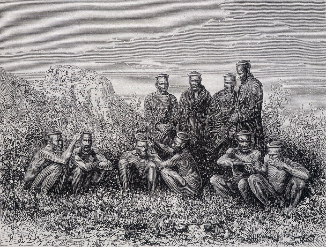 Zulu Cafres (Ring-Kop stam) av Unknown artist