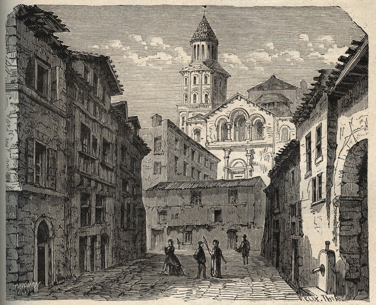 Saint-Front-katedralen - Perigueux - Dordogne - Frankrike - (Saint Front) gravyr i "" PATRIE"" - PECTUREQUIREQUE BESKRIVNING AV FRANKRIKE I 6 VOLYER AV LUCIEN HUARD - slutet av 1800-talet av Unknown artist