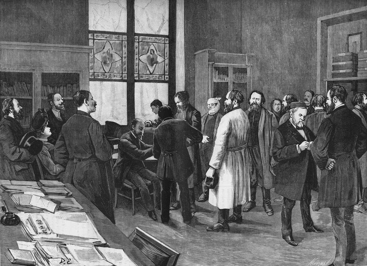 i Louis Pasteurs kabinett 1886. av Unknown artist