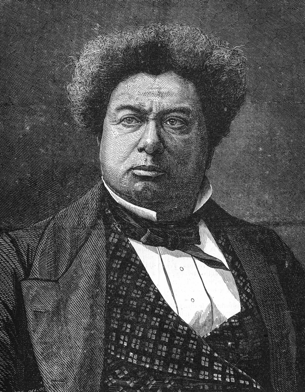 porträtt Alexandre Dumas far. Fransk romanförfattare och dramatiker (1802 till 1870). av Unknown artist
