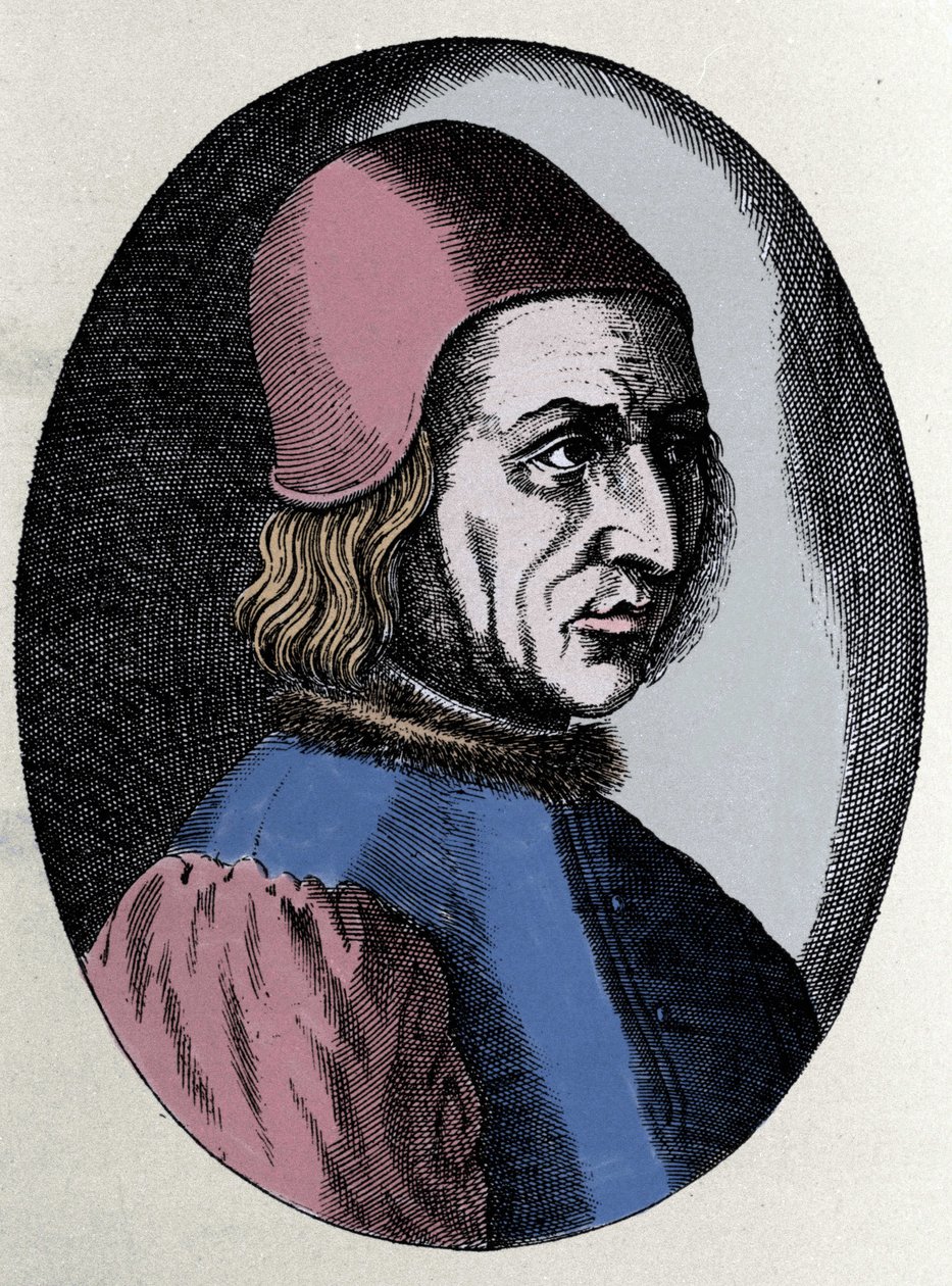 porträtt av Angelo Poliziano ((polisängel) italiensk humanist 1454-1494 av Unknown artist