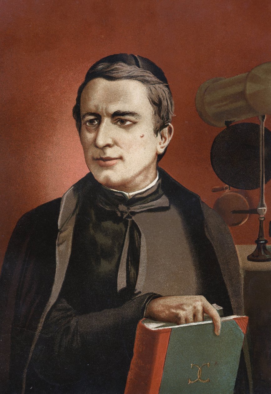 porträtt av Angelo Secchi, italiensk astronom (1818 - 1878), grundare av spektroskopi. baserad på kända män och kvinnor. Barcelona 1877. av Unknown artist