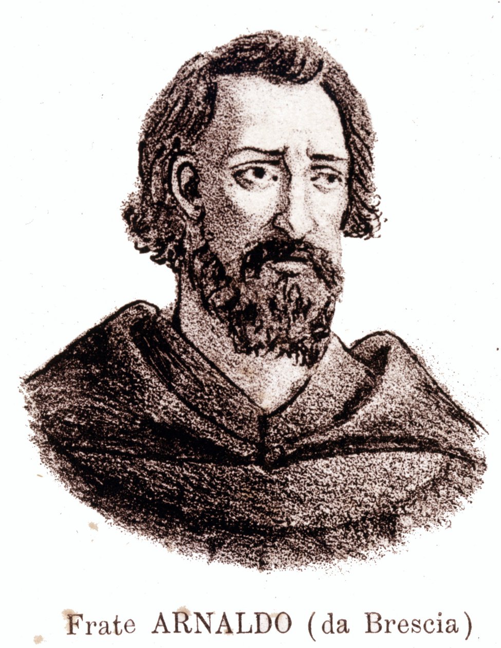 porträtt av Arnaud de Brescia (Arnaldo da brescia) (1090 - 1155), italiensk politisk och religiös reformator. av Unknown artist