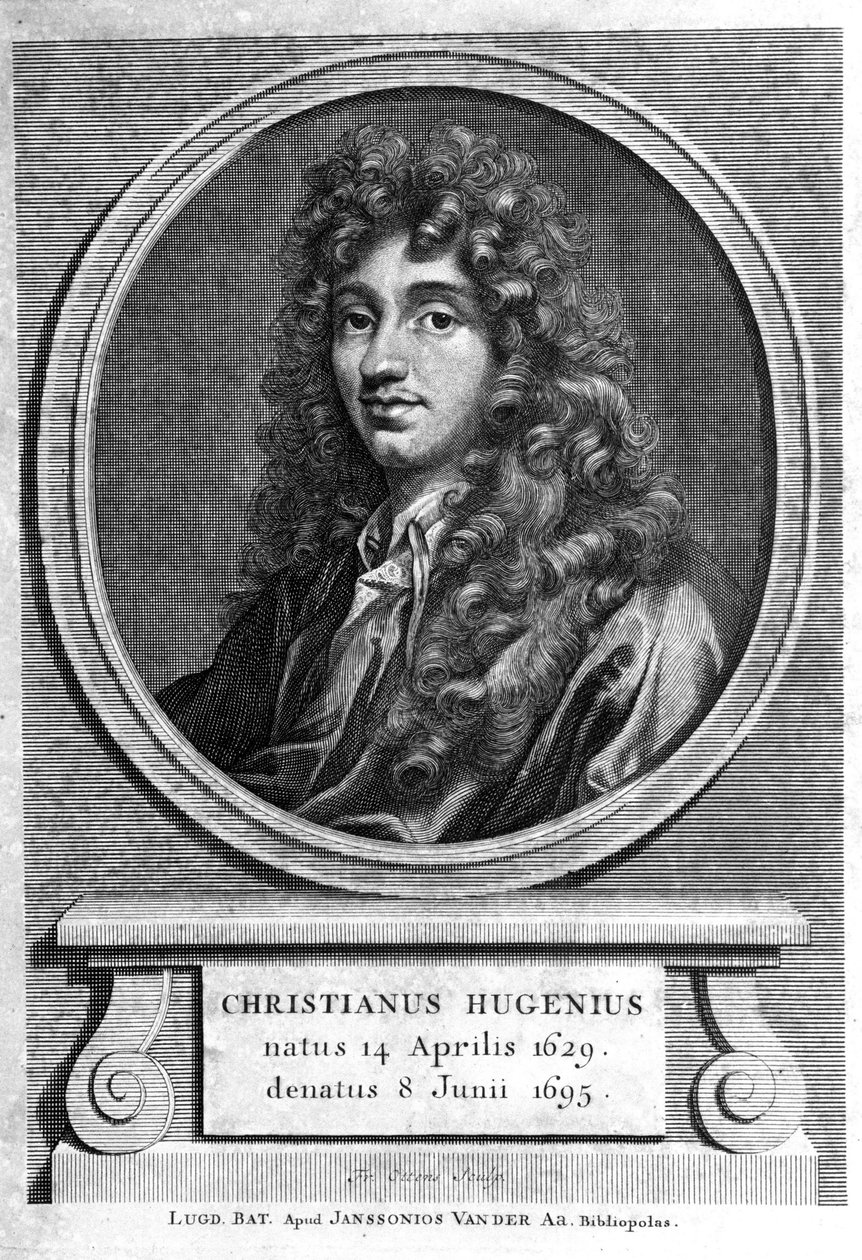 porträtt av Christiaan Huygens. holländsk fysiker och matematiker (1629 till 1695). 1800-talsgravyr av Unknown artist