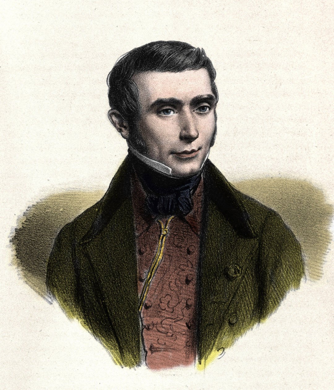 porträtt av Eugene Scribe (1791-1861), fransk författare till komedier om moral. av Unknown artist
