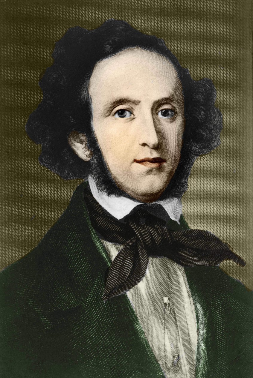 porträtt av Felix Mendelssohn - Bartholdy. Tysk kompositör (1809 till 1847). av Unknown artist