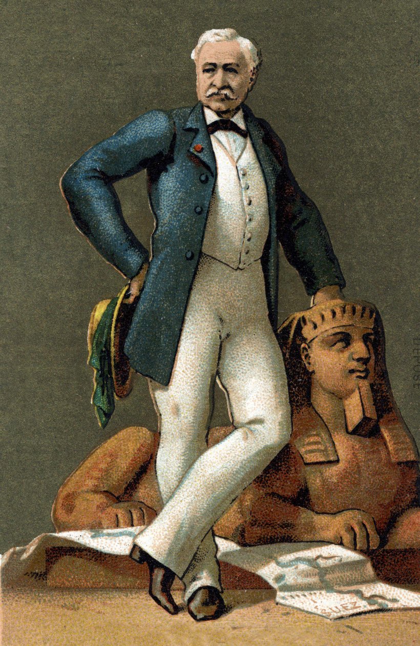 porträtt av Ferdinand de Lesseps (1805-1894), fransk diplomat och administratör, 1885. av Unknown artist