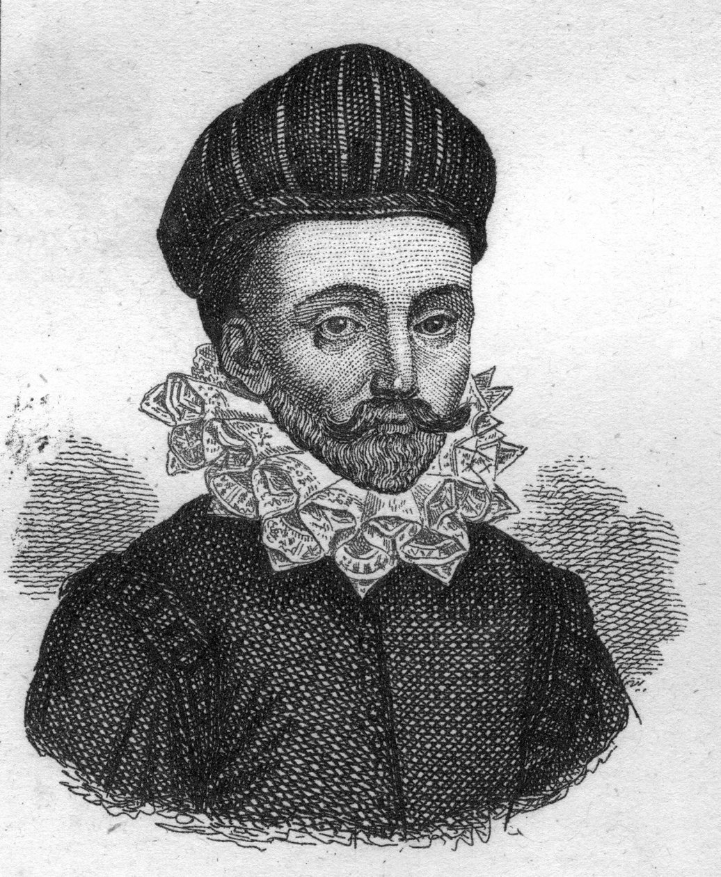 porträtt av François GAUCHER, dit Scevole de SAINT MARTHE. Fransk författare från 1500-talet. Gravyr från 1835. av Unknown artist
