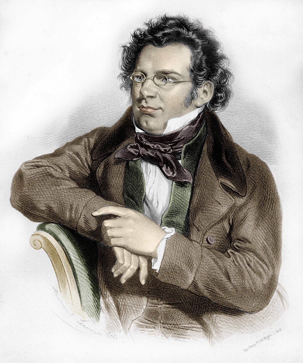 porträtt av Franz Schubert (1797-1828), österrikisk kompositör. av Unknown artist