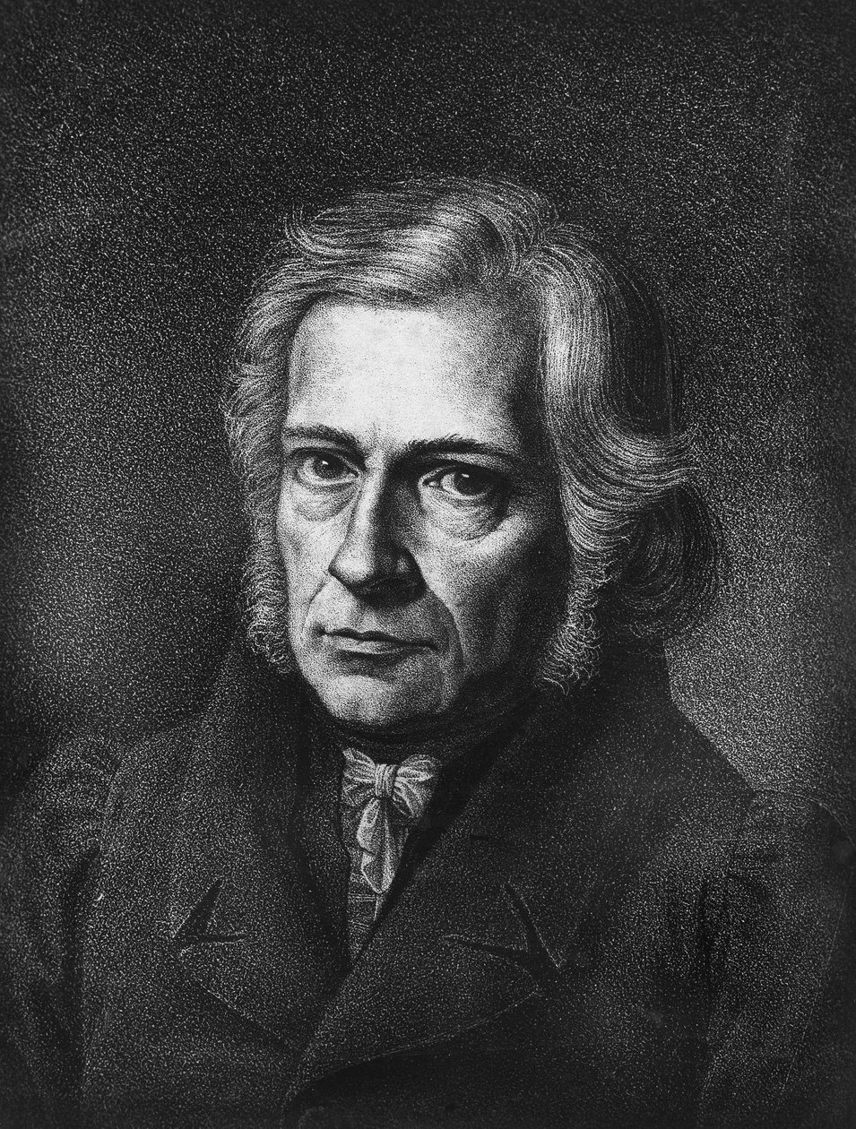 Porträtt av Friedrich Daniel Ernst Schleiermacher. Tysk filosof och teolog (f i Breslau av Unknown artist