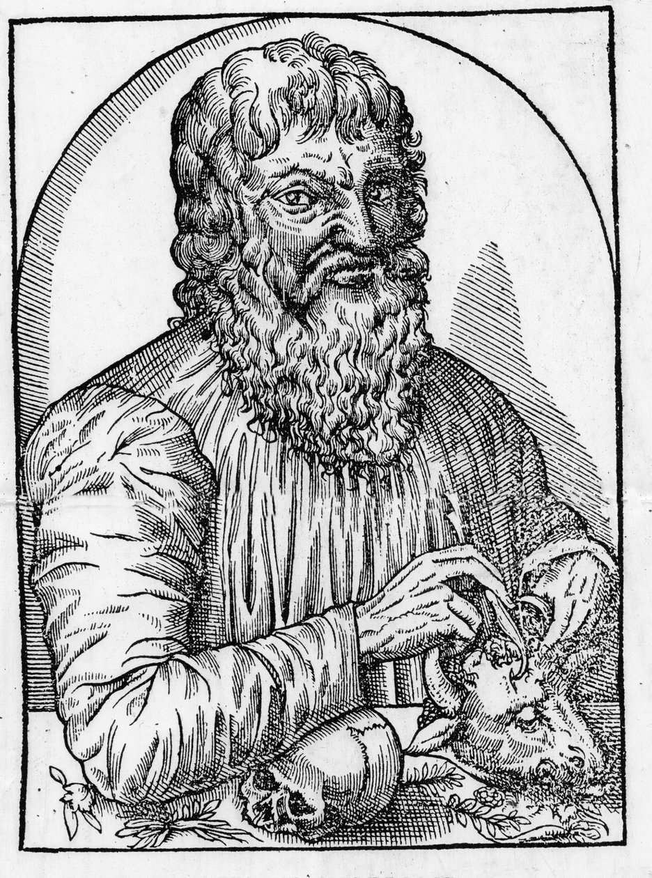 porträtt av Hippokrates (460- omkring 377 f.Kr.), grekisk läkare. av Unknown artist
