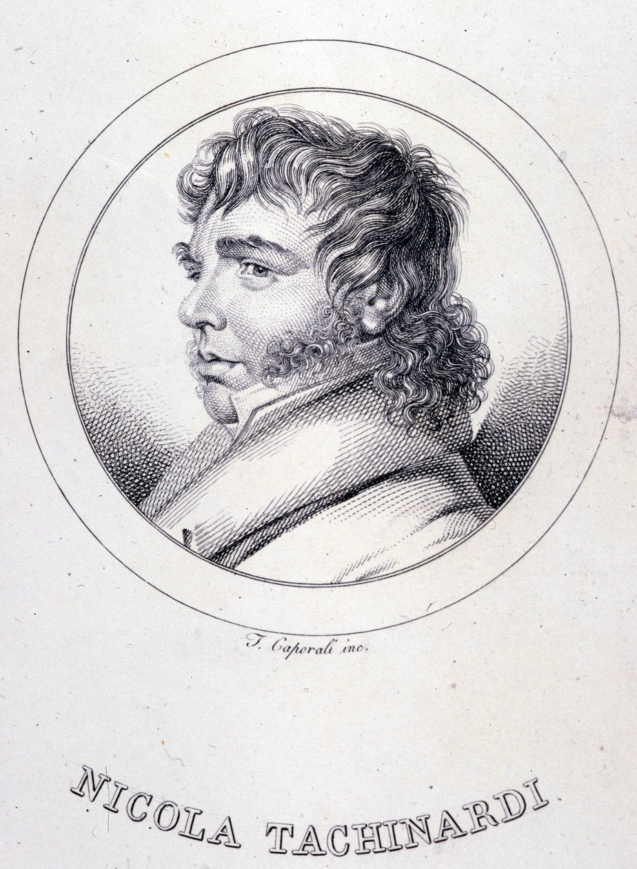 porträtt av den italienska tenoren Tachinardi (Nicola Tacchinardi) (Livorno av Unknown artist