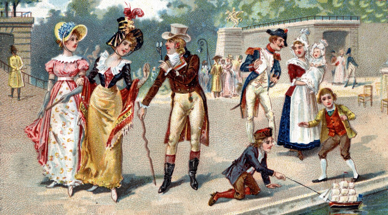 Tuilerierna i slutet av 1700-talet. Liebig-kromolitografi från 1800-talet av Unknown artist