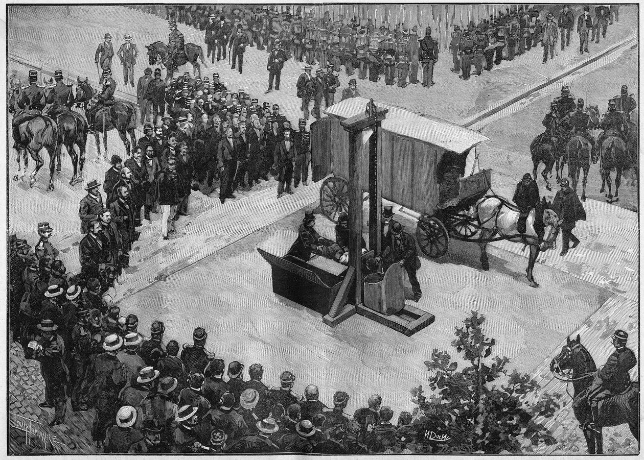 avrättningen av anarkisten Caserio i Lyon 1894. av Unknown artist